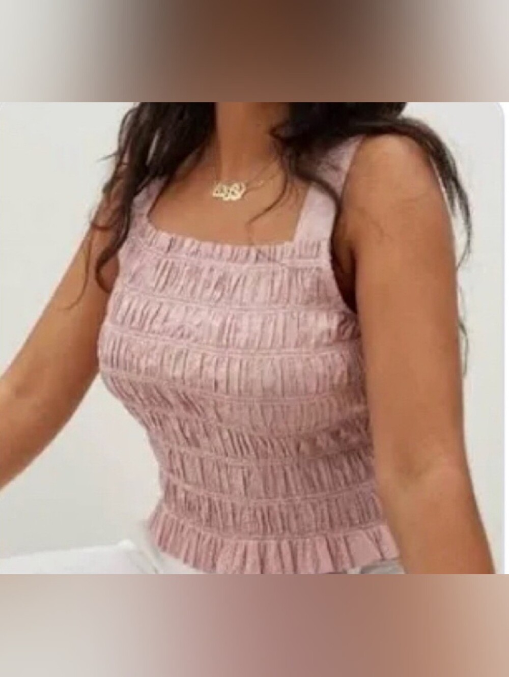 Everlane Smocked Ruffle Crop Top - Size Small